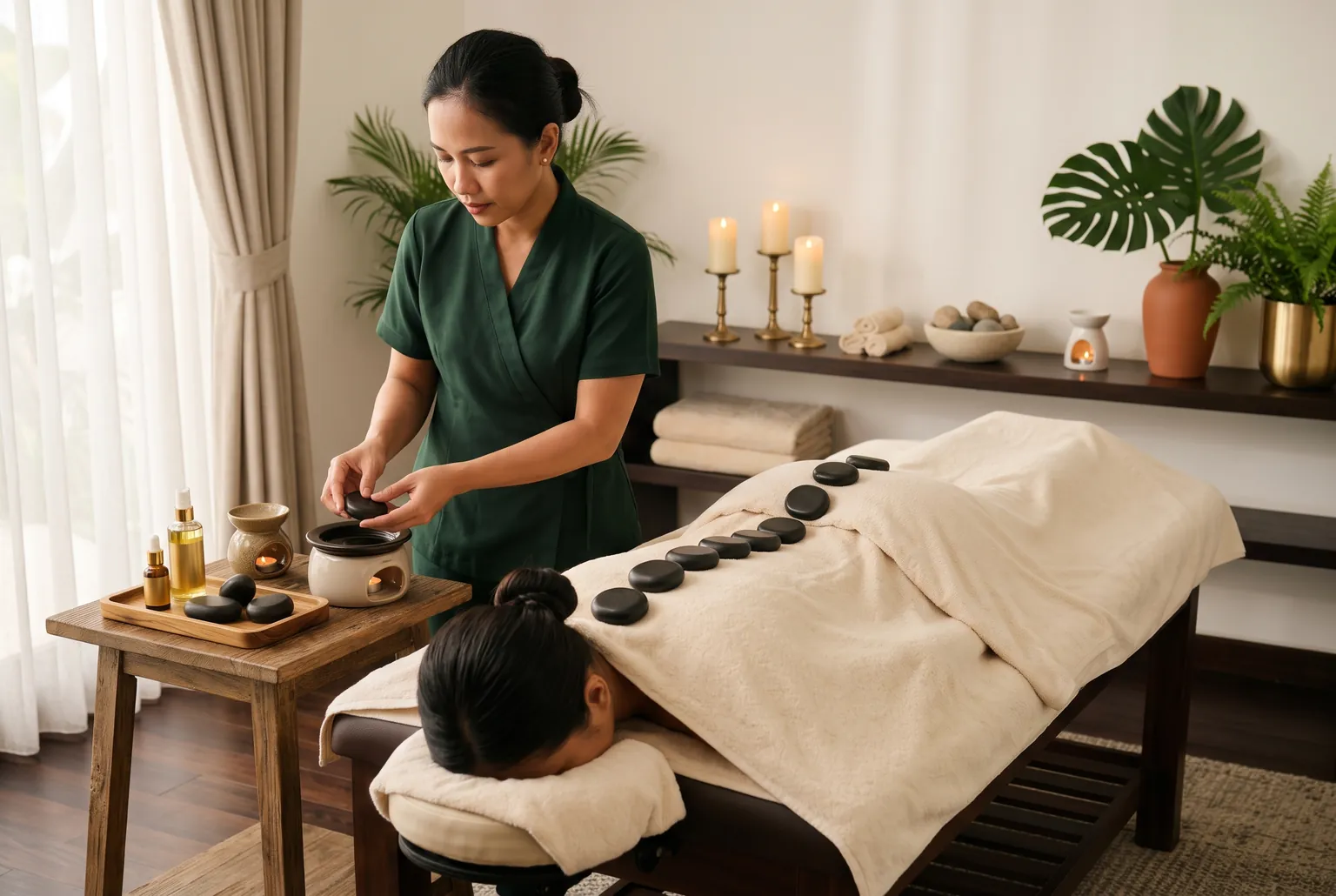 Hot Stone Massage dari Srikandi Massage Home Service